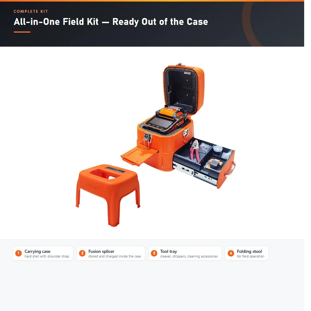 AI-7 Fusion Splicer with Smart Lock, Six-Motor Jump Cable Fusion Machine, AI-9 Multifunction Fiber Fusion Splicer