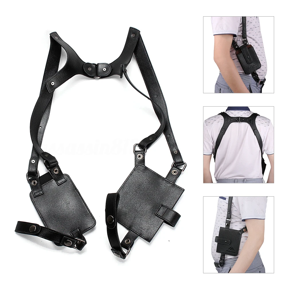 PU Leather Anti-theft Chest Bag Multifunction Tactical Gun Bag Holster Pistol Handgun Phone Pouch Wallet Underarm Shoulder Bag