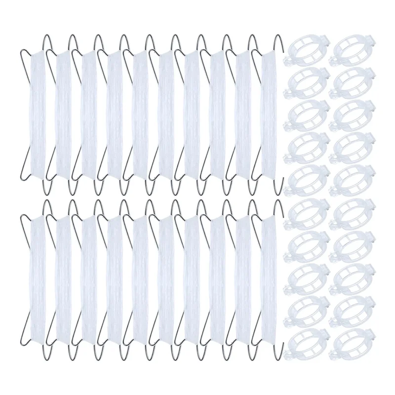 

A53Q-40Pcs Tomato Hooks With String, Tomato Support Hooks, Tomato Holder Hooks & Plant Support Clips With 33.3Ft Twine Easy To U
