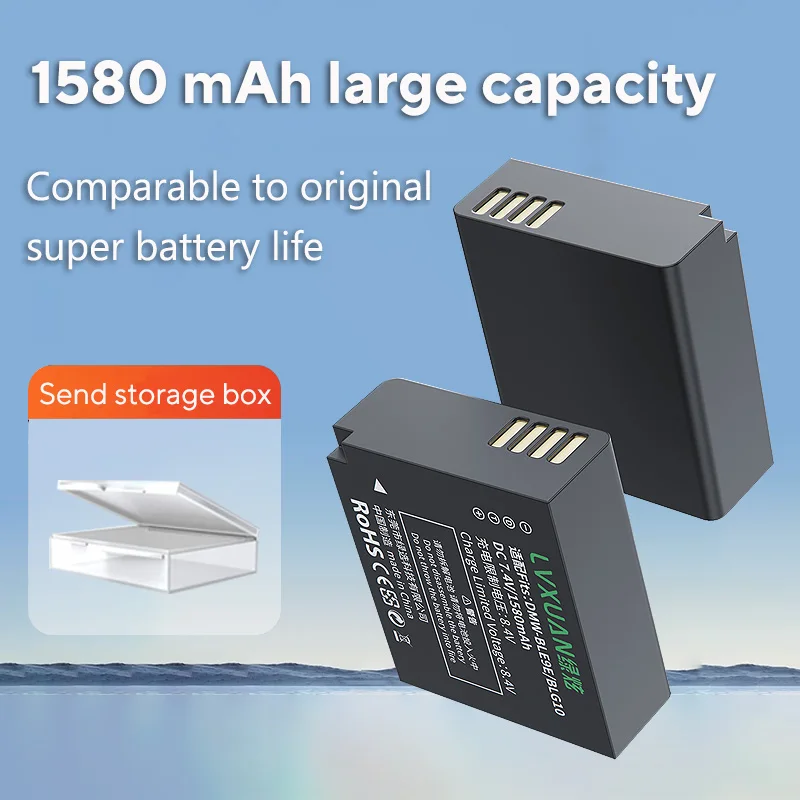 LVXUAN DMW-BLE9E BLG10 Battery and LCD USB charger for Panasonic GF5 GF6 GX7 GX9 GX80 DMC-LX100//TX1 G100 ZS70 ZS80 ZS110