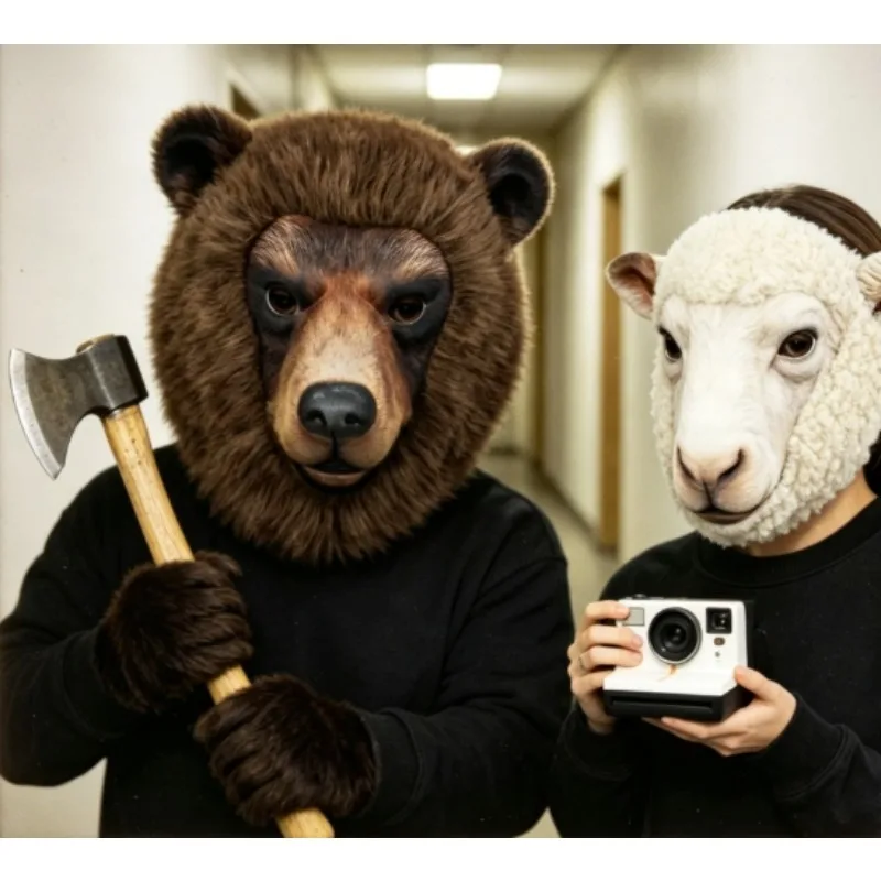 

New Alternative Sheep Bear Mask Set Lightweight for Stage Play Halloween Dress Up