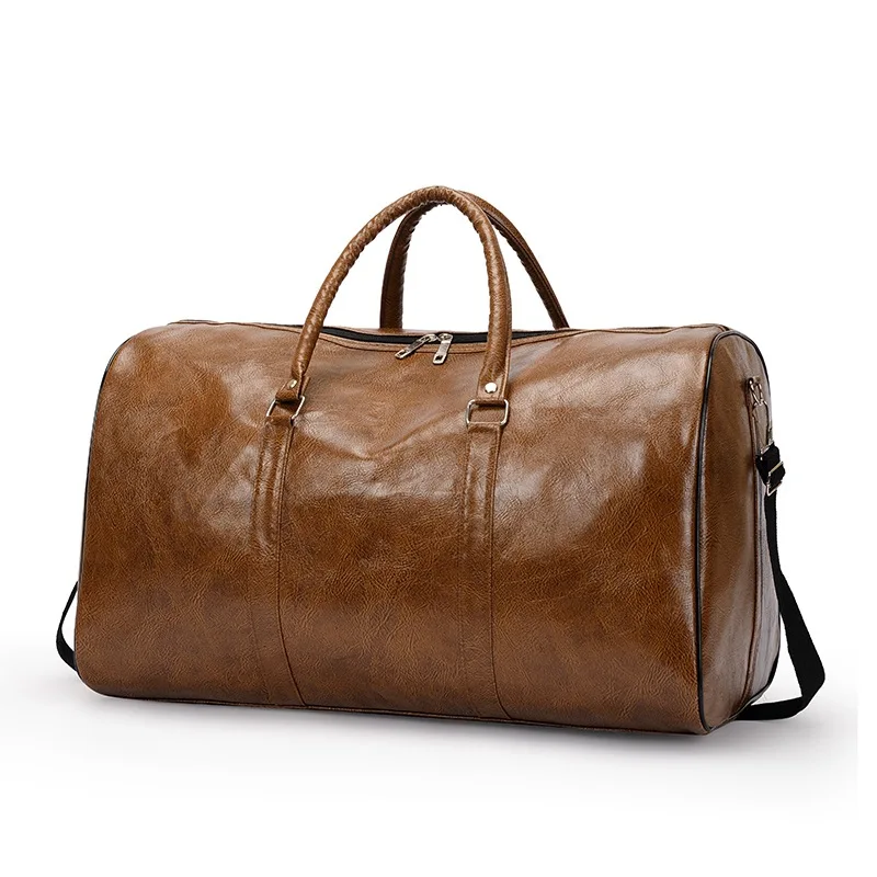 Large Capacity Men's Travel Bag Handbag Casual Crossbody Business Short Trip Luggage Bag Fitness Bag with Wheel for Travel