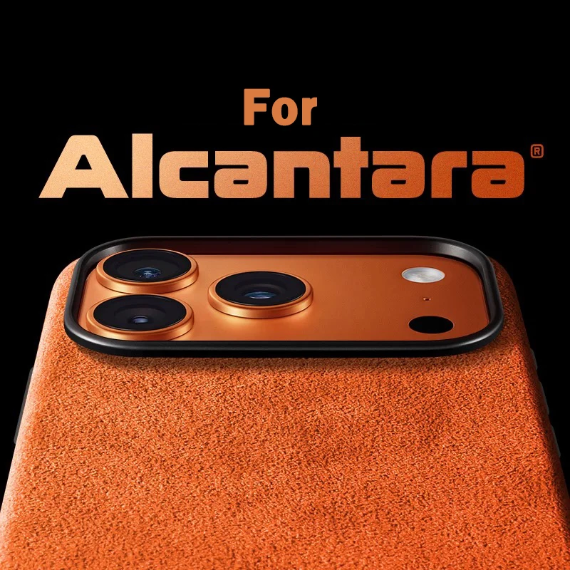 Capa Magnética de Alcantara Importada da Itália para iPhone 17 Pro Max 17Pro com MagSafe e Botão Inteligente Protetor
