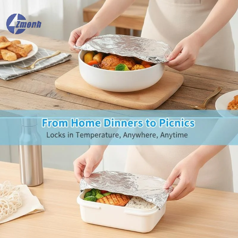 New！Aluminum Foil Food Covers Heat Preservation Dustproof Odor Isolation For Kitchen Food Storage Fits Most Bowls