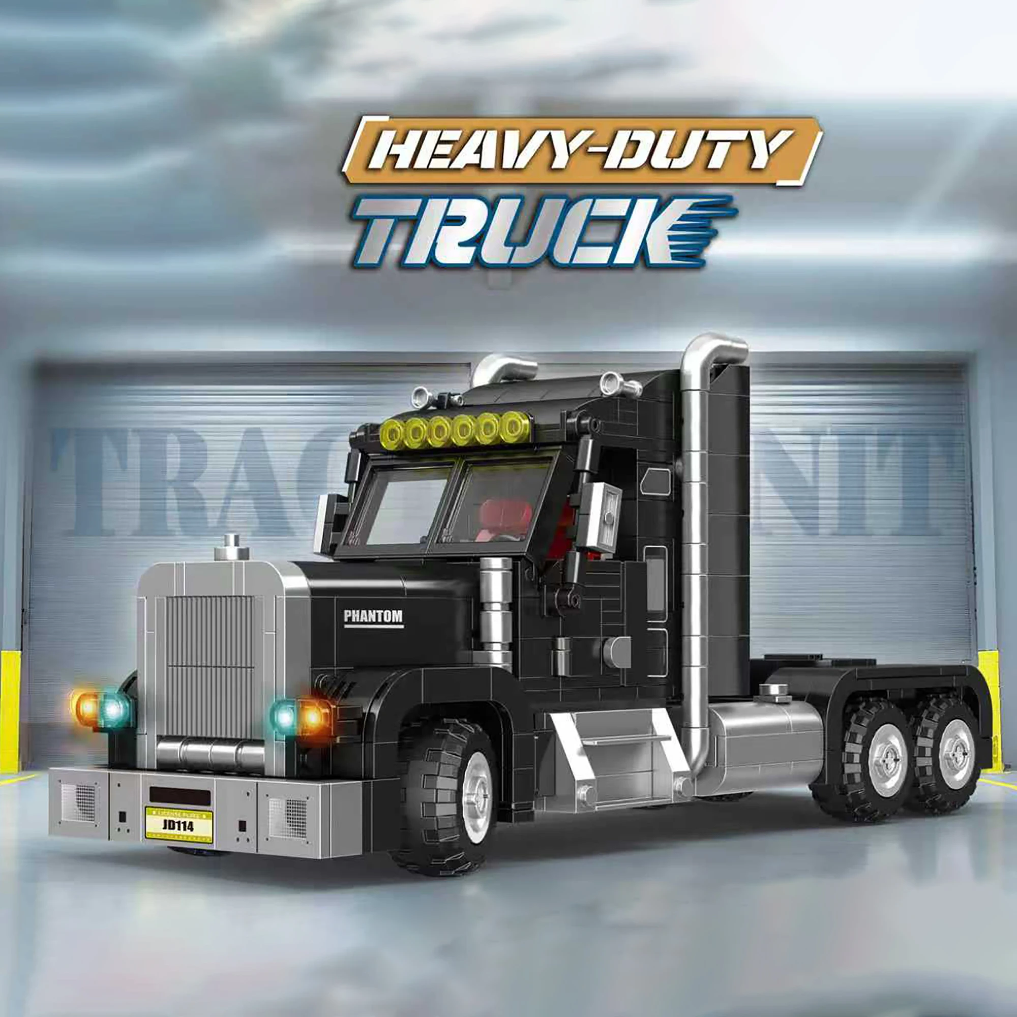 

American Heavy-duty Truck Tractor-trailer Flat truck Building Blocks Technical Vehicle Model Bricks Toys for Kids Adults Gifts