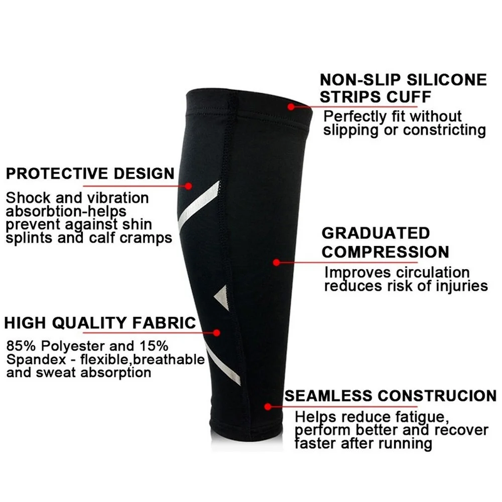 1Piece Sports Shin Guard Calf Compression Sleeves Leg Shin Compression Sleeves for Runners Cyclist Shin Splint Blood Circulation