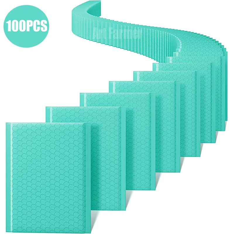 100pcs Bubble Padded Envelopes Blue Shipping Packaging Small Business Supplies Bags to Pack Products Packing Mailers Envelope