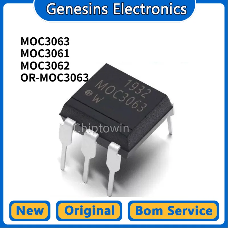 5/50 pcs MOC3063 Optocoupler DIP6 In-line MOC3062 Optocoupler, Driver IC MOC3061 WN7