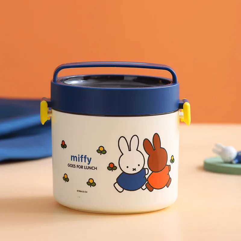 Scatola isolata Miffy Kawaii Miffy Rabbit Cartoon Bento Box in acciaio inossidabile 304 Cartoon Bambini Studente Operatore d'ufficio specifico