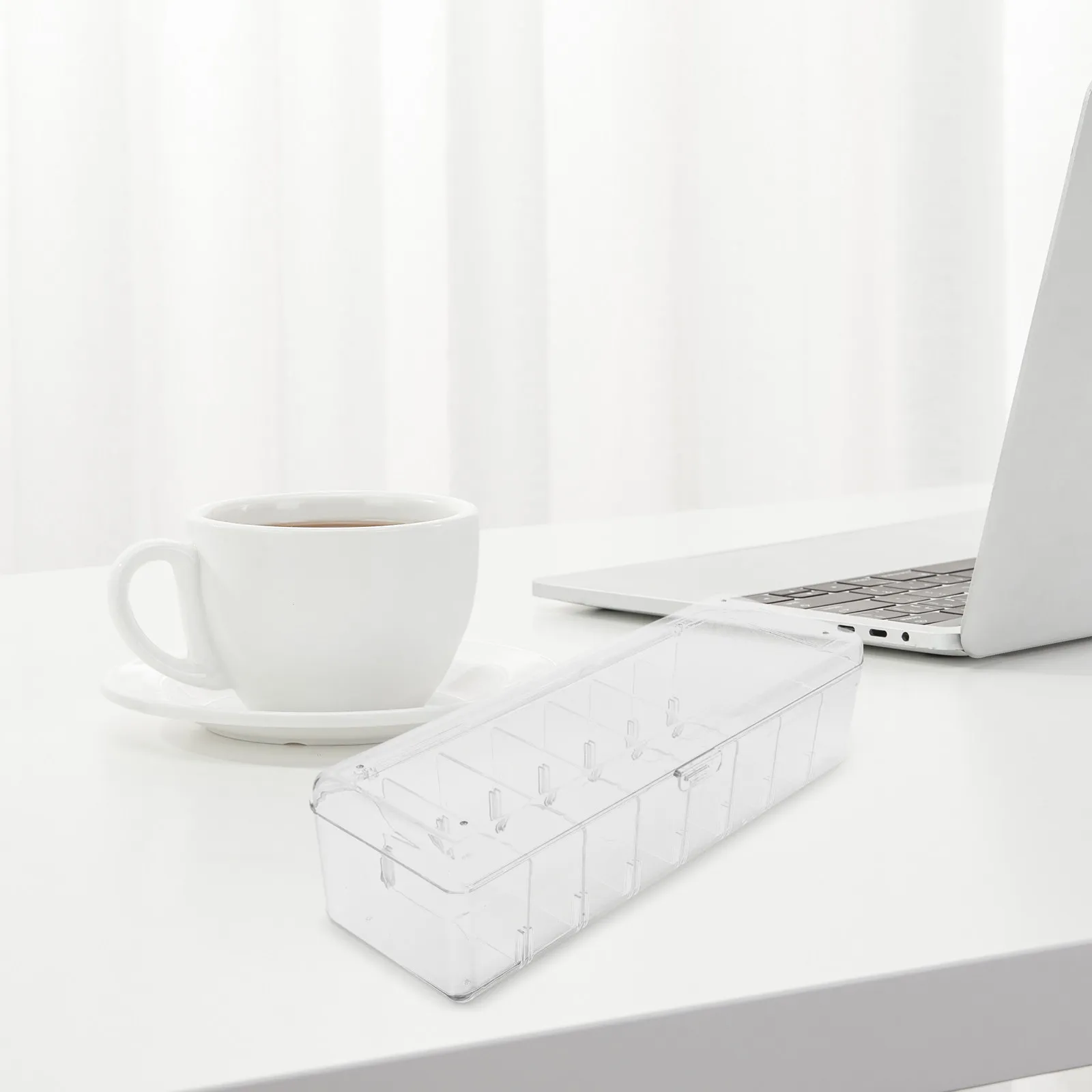 Cable Organizer Box ABS Transparent Detachable Slot Lid Desktop USB Charge Cable Storage Cord Holder Electrical Cord Organizer