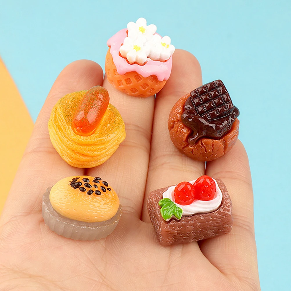 18 pçs simulado fruta bolo em miniatura sobremesa brinquedo adorno modelo adereços tridimensional minúsculo decorado falso