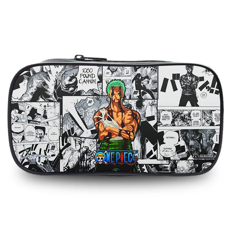 One Piece Anime Pencil Bag, Periféricos, Luffy, Roronoa, Zoro, Desenhos Animados, Estudantes, Crianças, Presentes de Aniversário, Pencil Box