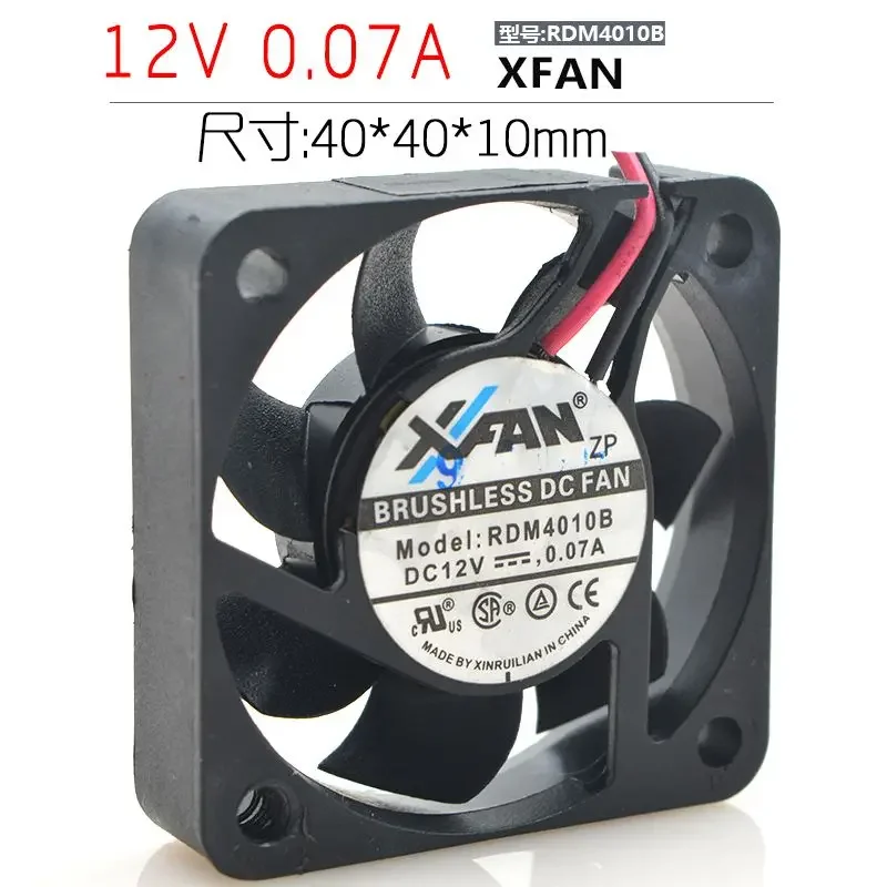 XIFAN RDM4010B DC 12V 0.07A 40x40x10mm 2-Wire Server Cooling Fan