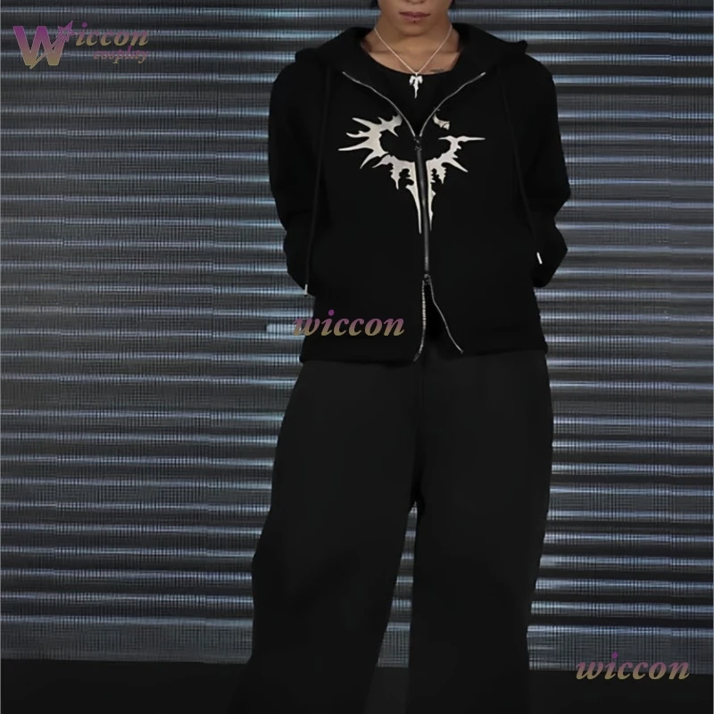 

magcos ‌Cortis Korean Boy Group Idol Martin Same Style Black Freakcoff Loose Zip-Up Hoodie Sweatshirt Jacket Men Women Unisex