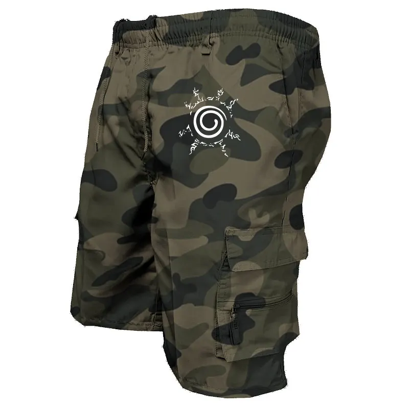 Summer Anime Cargo Shorts For Men Tactical Quick Dry Multi-pocket Shorts Men\'s Outdoor Clothes Hunting Fishing Short Pants