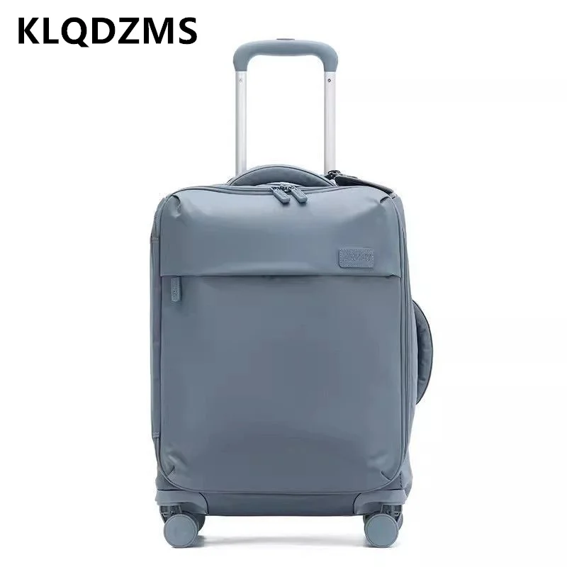 Imagem -06 - Klqdzms Mala de Nylon Ultra-light Trolley Case Universal Anti-scratch Boarding Box Wheel Rolling Bagagem 24