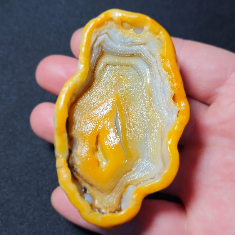 Natural White Crystal Geode with Yellow Agate Core Raw Rough Mineral SpecimenEnergy Healing Crystal for Reiki  Feng Shui
