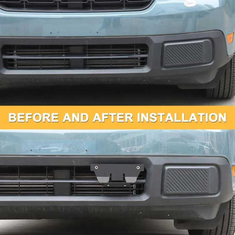 

For Ford Maverick 2022-2024 Carbon Steel Black Car Front License Plate Side Installation Bracket Car Modification Accessories