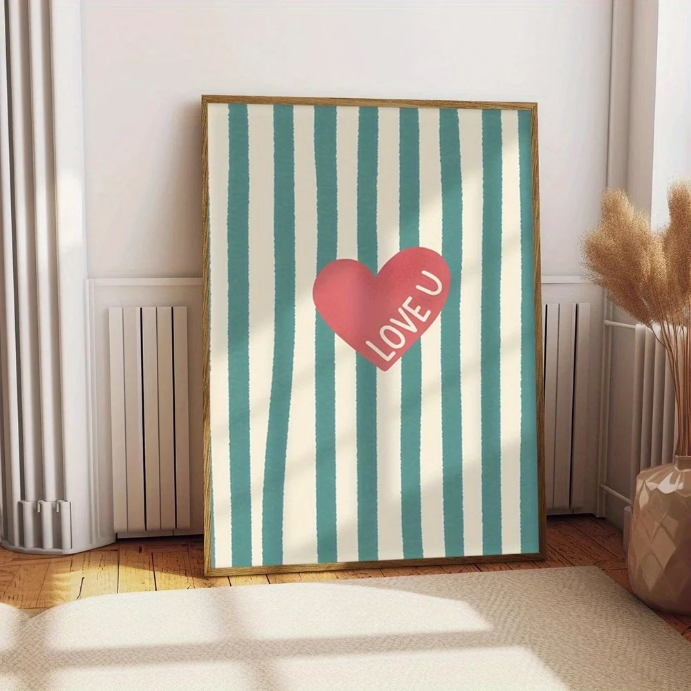 Moderne, böhmische Love-U-Zitate mit grünen Streifen, Wandkunstdruck, Leinwandgemälde, Poster, Bild für Wohnzimmer, Schlafzimmer, Heimdekoration