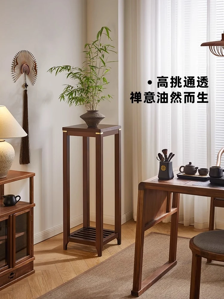 

Nordic solid wood flower stand, living room corner plant stand, balcony floor shelf, simple indoor multi-layer