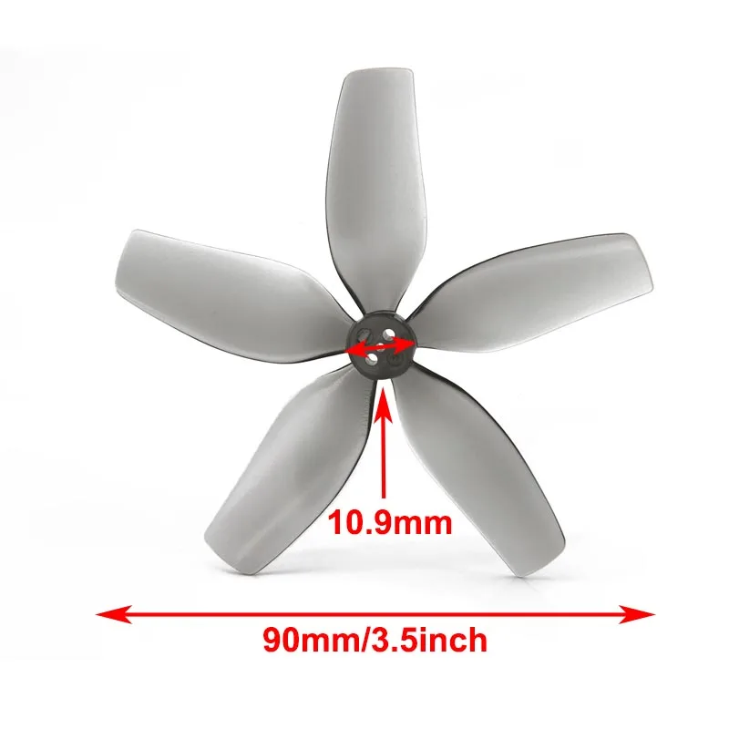 4PCS DT90MMX5 90mm 3.5inch 5-Blade 2CW&2CCW PC Propeller Low Noise Prop for RC FPV Drone Airplane Quadcopter Freestyle DIY Parts