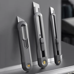 Deli Snap-off Utility Knife Retractable Box Cutters 9mm 18mm High Carbon Steel Blades Auto Lock, for Office Supplies Stationery