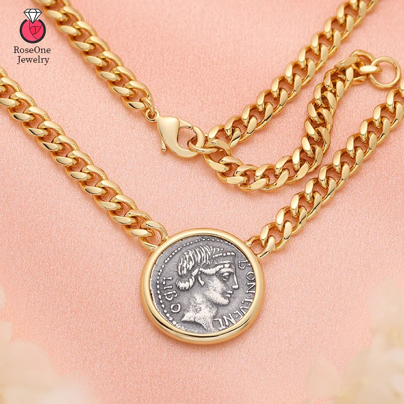 Ancient Greek goddess of luck Venus silver coin necklace