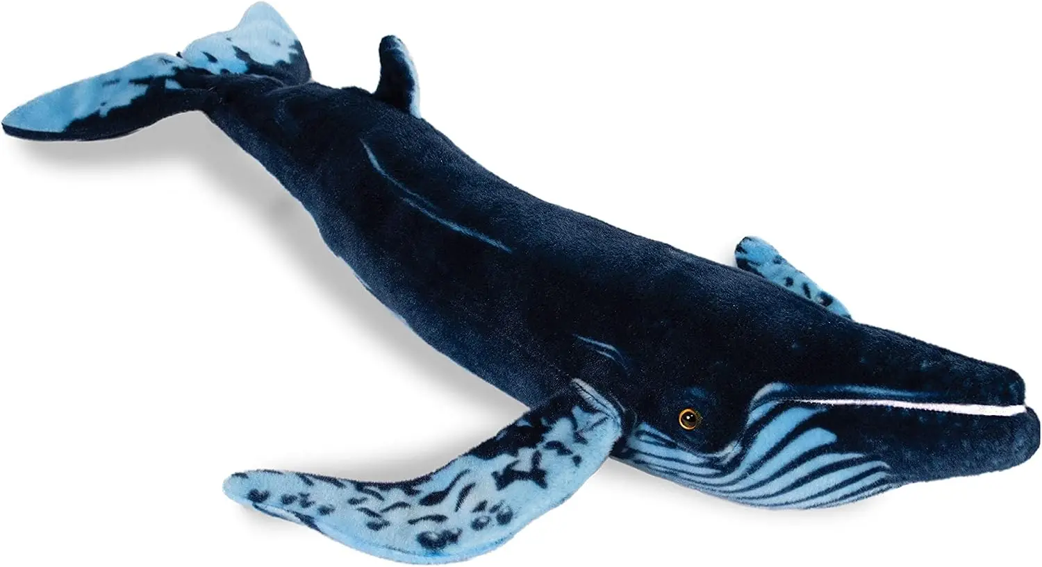 Realistic Large Humpback Whale Stuffed Animal Plush Toy, Ocean Whale Plushie for Kids of All Ages, Christmas and Birthday Gift, 24 Inches High x 47.5 Inches Long