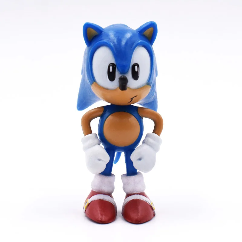 Figuras de acción sónicas de 6 uds., conjunto de modelos de juguetes, muñecas de PVC de Anime, juego de dibujos animados, adornos de juguete para niñas, decoración del hogar, coleccionar regalos de cumpleaños para niños