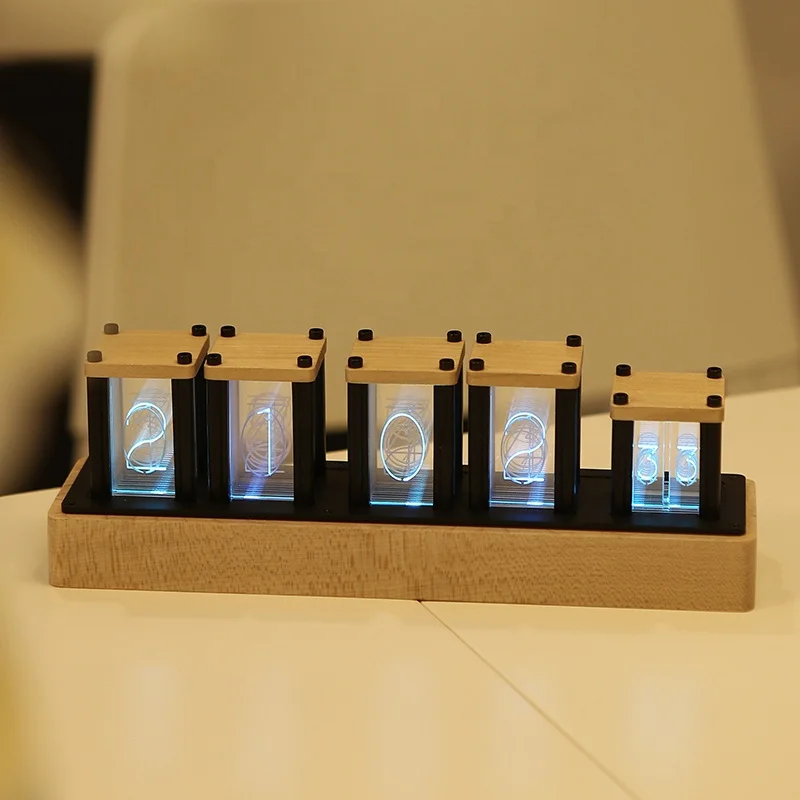 New design RGB electronic light-emitting LED tube light digital table decorative clock