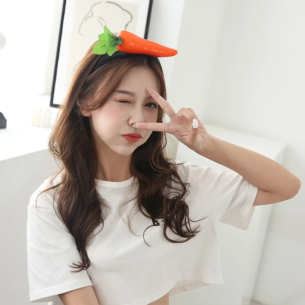 Cute Tomato Simulated Food Hair Hoop Potato Pepper Fruits Headband Headwear Eggplant Vegetable Hair Bands Daily