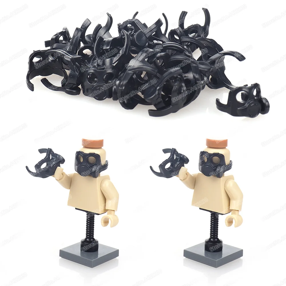 Military Smoke Mask Equipment Building Block Moc WW2 Figures Soldier Biochemical Weapons Protect Scenes Model Child Gift Toy