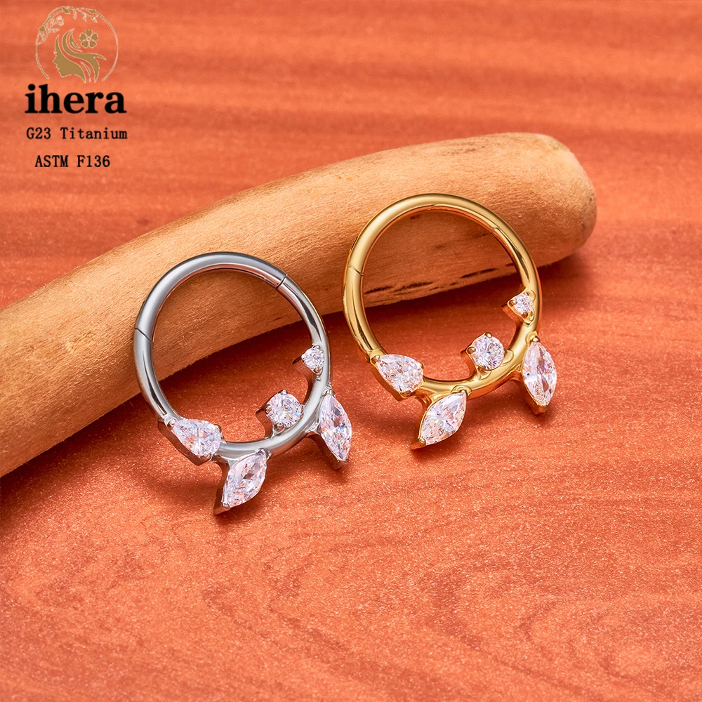 ASTM F136 Titan Birnenförmiger Zirkonia Nasenring 16G Klappbarer Clicker Segment Daith Ohrring Hoop Septum Knorpel Conch Helix Piercing Schmuck – Detail 22