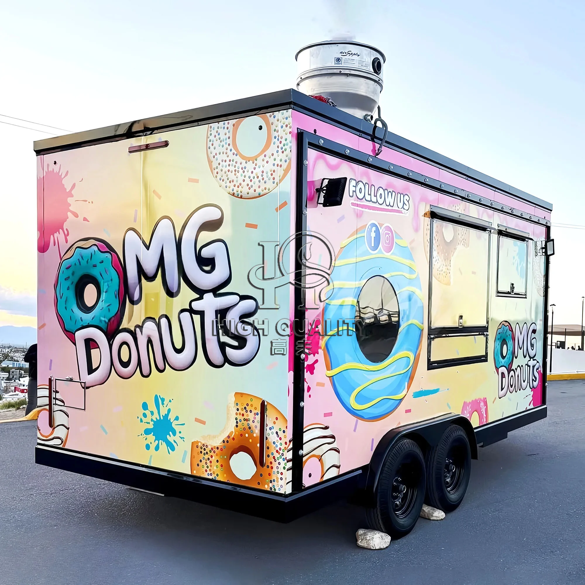 Customizable Barbecue Food Trailer with Commercial Kitchen Setup