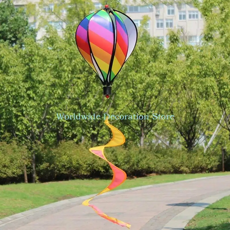 

Q39B Hot Air Balloon Wind Spinner Colorful Sequins Indoor Outdoor Garden Yard Decor