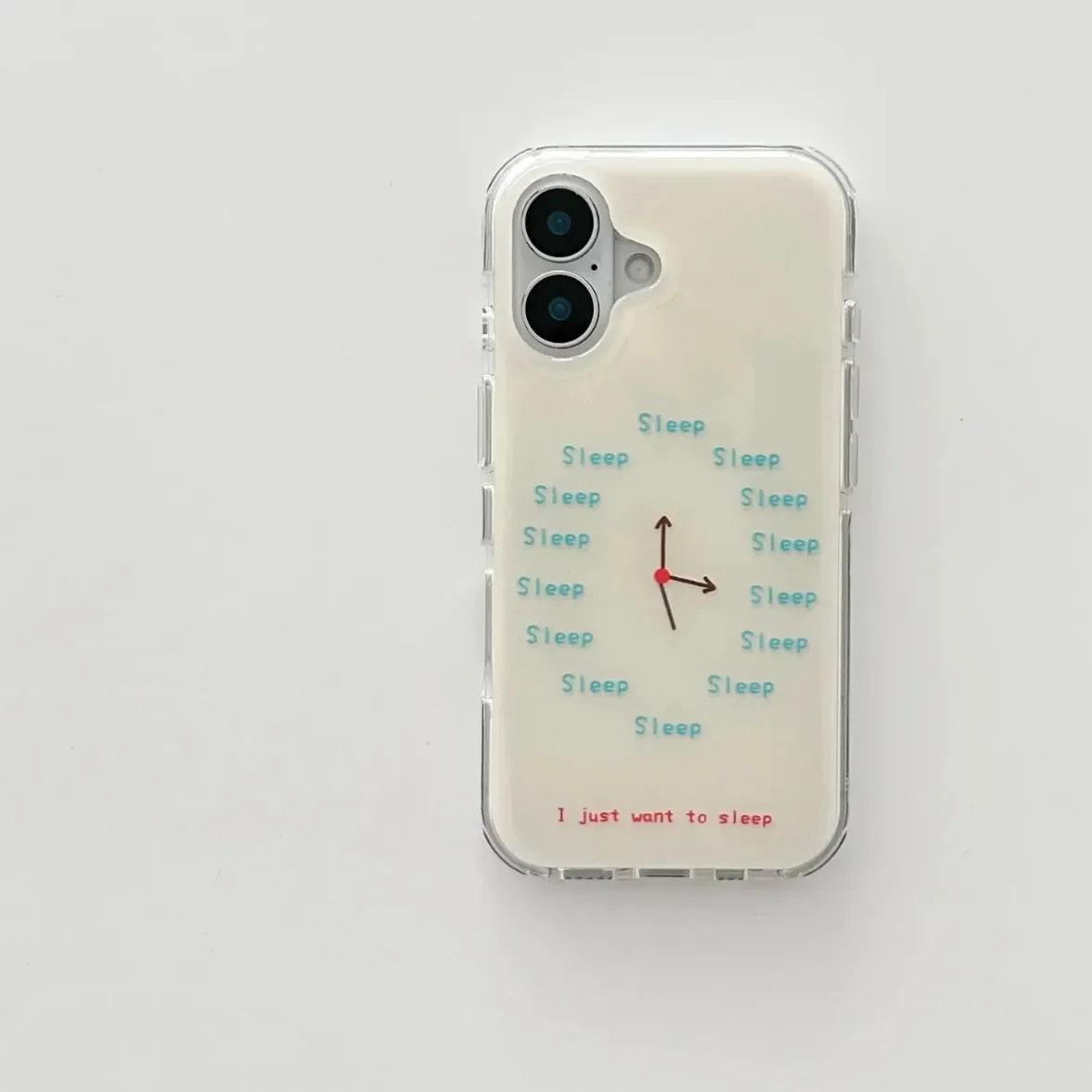 Ins Wind Creative Sleep Clock Personalized Phone Case For iPhone 16 15 14 13 12 11 PRO MAX 15 16 PLUS Y2K Shockproof Phone Cases