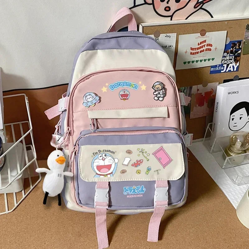 Doraemon schoolbag girls boy students large-capacity backpack junior high school lightweight handbag