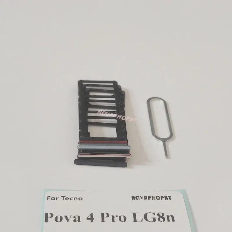 Top Brand New SIM Card Tray For Tecno Pova 4 Pro LG8n Sim Holder Slot Adapter Reader Pin