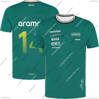 2025 New Spanish racing driver special racing T-shirt Summer quick-drying breathable short sleeve Alonso No. 14 racing suit