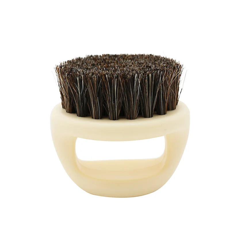 Pro Hairdresser Dust Brush Anti Static Boar Bristle Ring Beard Comb Salon Hair Sweep Brushes Shaving Facial Men\'s Mustache Brush