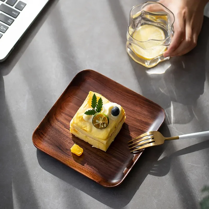 Kitchen Tea Tray Serving Wood Plates For Food Accessories Plate Tea Tray Chinese Afeteria Kitchen Dessert Bandejas Home Products