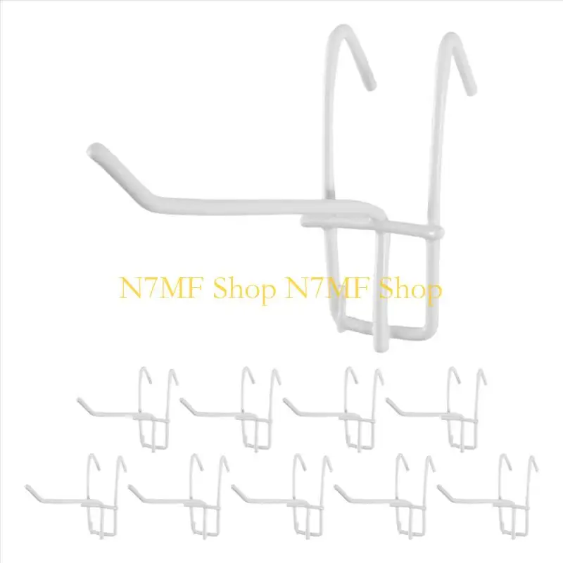 

N7MF 10pcs Практические крючки для колышков сетчатые вешалки для износостойкие съемные съемные крючки с чистыми панелями