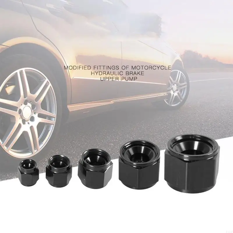 F1CF 5Pcs Female AN Fitting Cap AN4/AN6/AN8/AN10/AN12 Block Off Black Aluminum