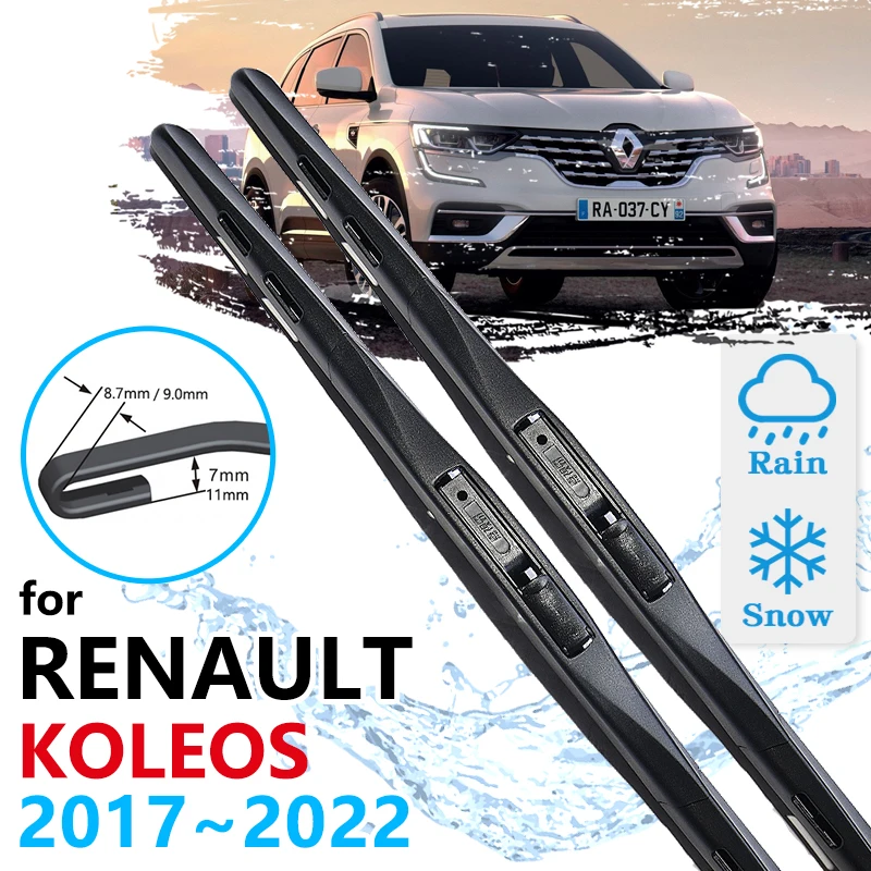 Car Front Wiper Blades For Renault Koleos 2017 2018 2019 2020 2021 2022 Windshield Windscreen Brushes Accessories Brushes Washer