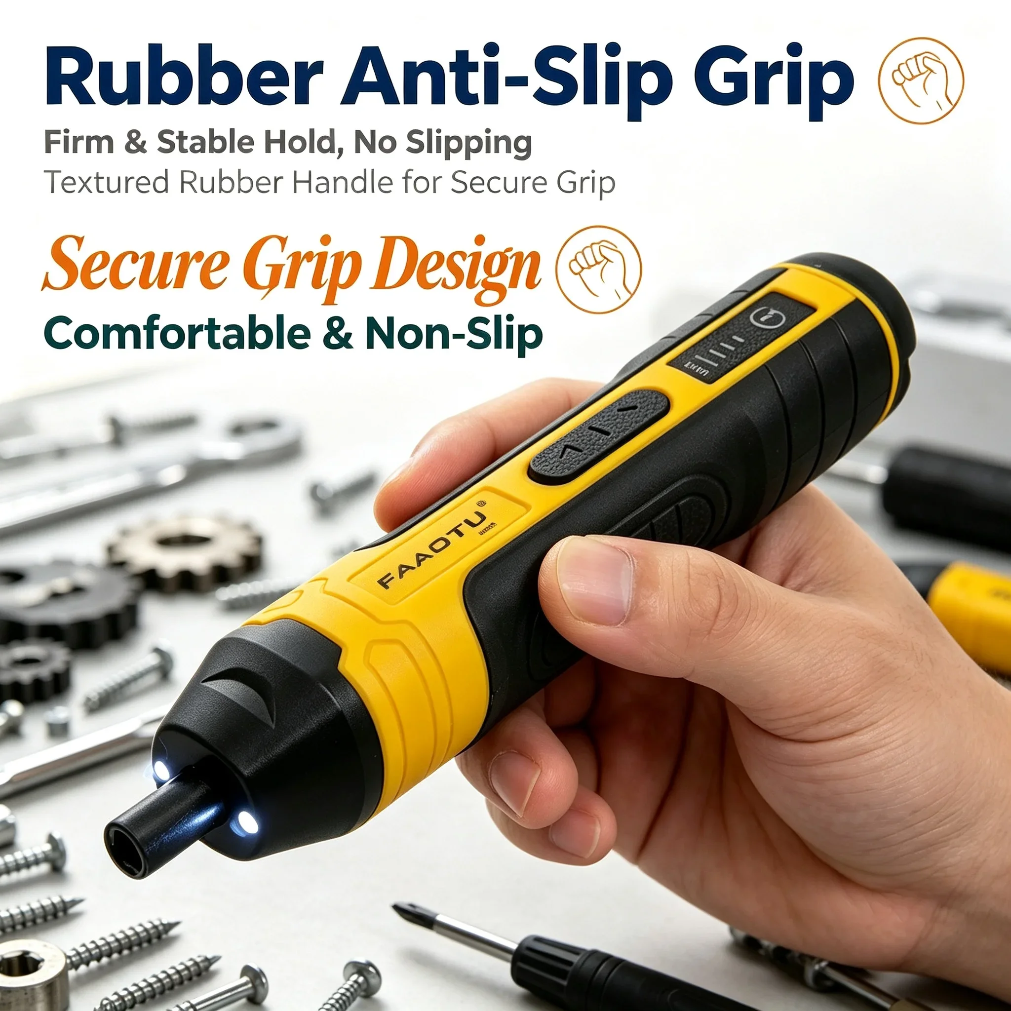 FAAOTU Mini Cordless Electric Screwdriver, 3.6V 5N.m 1300mAh Li-ion Rechargeable Household Power Driver