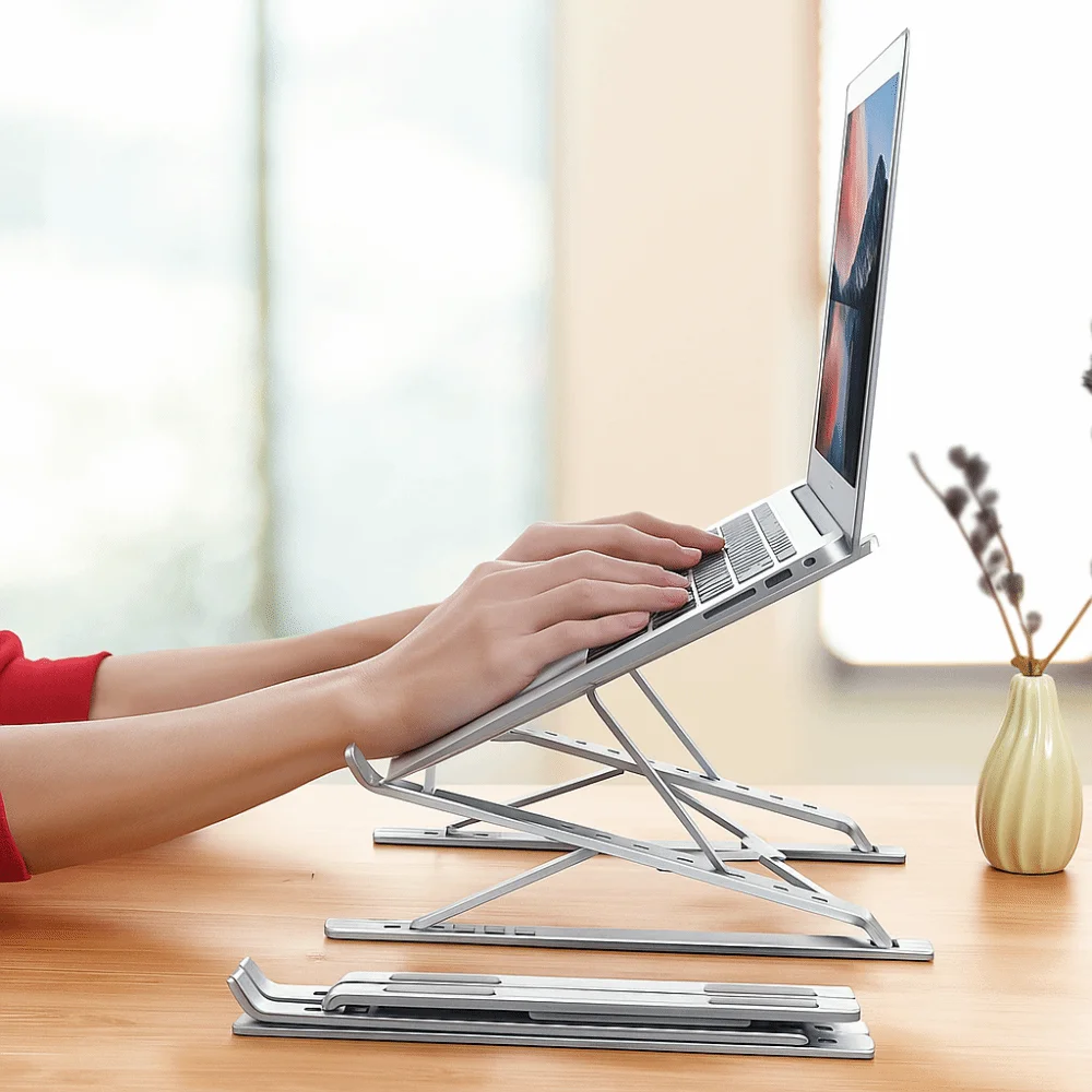 

Elevated Stand Adjustable Laptop Stand Foldable Double Layer Portable Tablet Stand Ventilation Notebook Holder Computer Desk