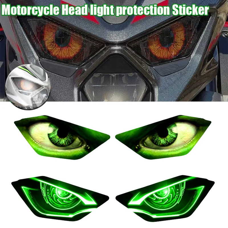 1Pair Cool Eye Motorcycle Stickers Waterproof Easy To Apply and Durable for Modified Headlight Self-adhesive Decoration