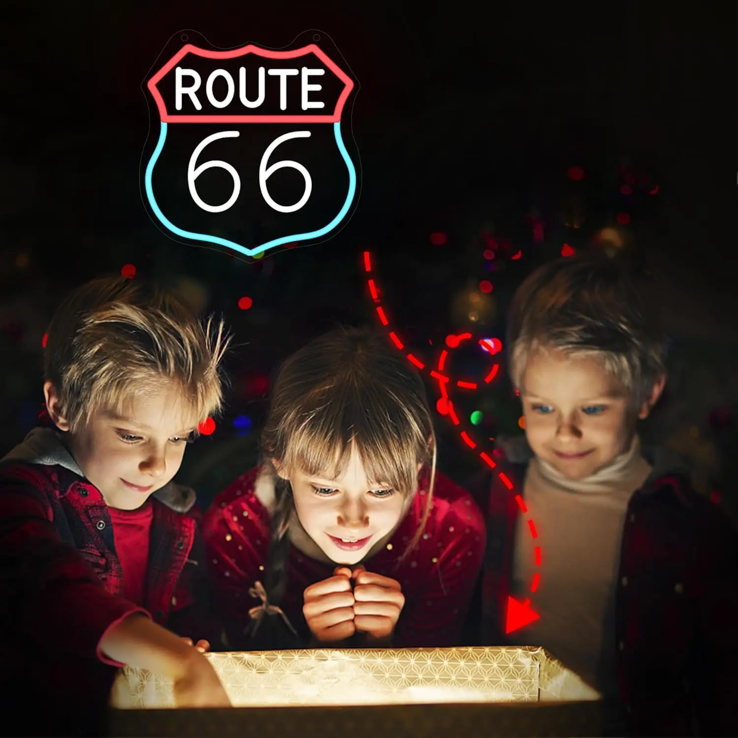 Luminária de Neon Artística Route 66 - usage example