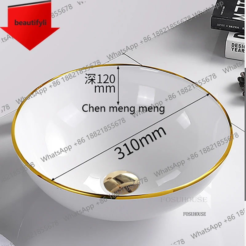 

A44 Скандинавская роскошная мини-раковина для ванной комнаты, простая круглая керамическая раковина для дома и балкона, современный аксессуар для ванной