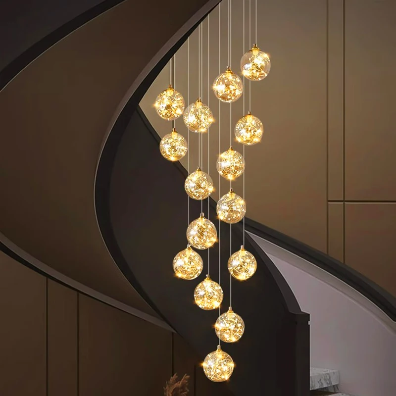 Modern home decor led lights pendant light lamps forstaircase Chandeliers for living room hanging light indoor lighting